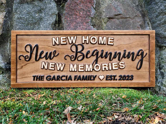 3D Wood Carved Personalized New Home Family Name Sign, Established Date | Custom Established Date, Wall Art, Housewarming Gift, Realtor Gift