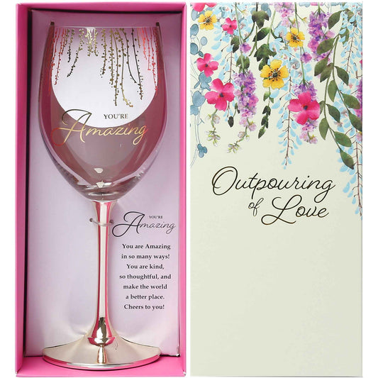 Pavilion You're Amazing Gift-Boxed Crystal Wine Glass, 19 oz
