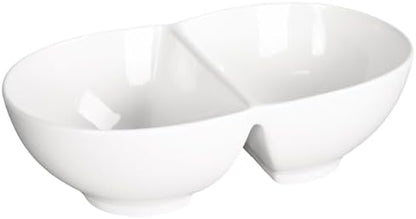 Creative Home Chip and Dip Bowl Set, Ceramic Divider Bowl, Plate