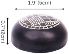 NATRIEL Bidri Art Black Paperweight with Geometric Pattern
