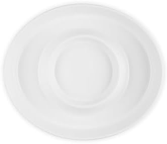 Le Creuset Stoneware Signature Oval Chip and Dip Platter, 13", White