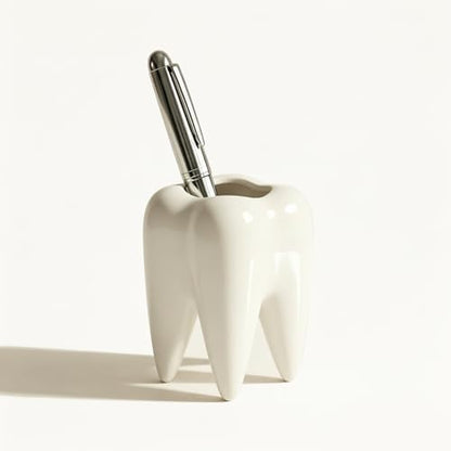 ComSaf Tooth Pen Holder, Ceramic Pencil Cup Gift for Dental Office