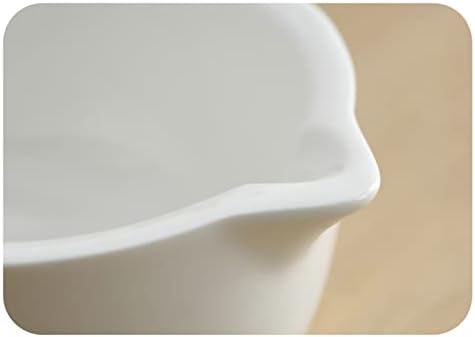 Porcelain Mortar and Pestle Set with Pour Spout Grinder Bowl Pesto