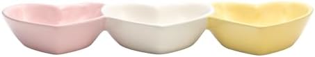 10 Strawberry Street Candy Hearts 3-Section Serving Tray, Set of 2