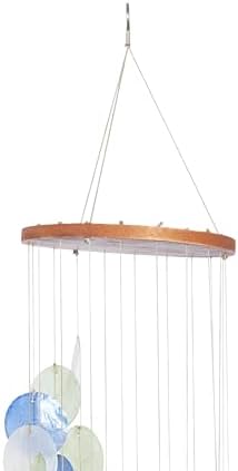 Deco 79 Capiz Shell Spiral Waterfall Windchime, 6" x 6" x 31", Tan