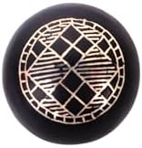 NATRIEL Bidri Art Black Paperweight with Geometric Pattern