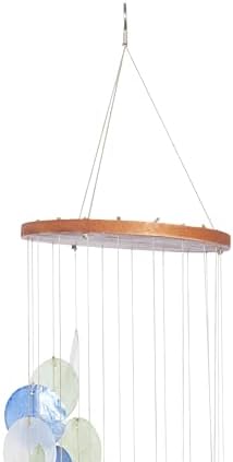 Deco 79 Capiz Shell Spiral Waterfall Windchime, 6" x 6" x 31", Tan