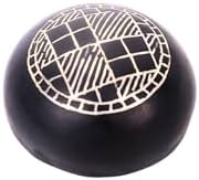 NATRIEL Bidri Art Black Paperweight with Geometric Pattern
