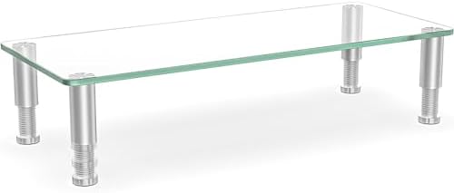 Hemudu Clear Computer Monitor Riser with Height Adjustable Multi Media