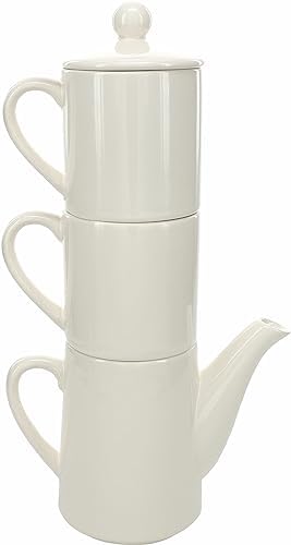 Pavilion Gift Company - Stackable Tea For Two Set - Love 15 oz Teapot