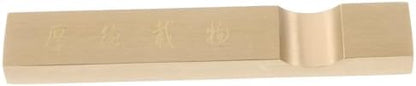 Xmas Brass Chinese Calligraphy Paperweight for Desk Decoration, Golden