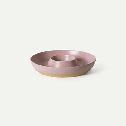 MORA Ceramic Chips and Dip Serving Tray: Large Divided Party Bowl Set