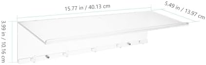 Tofficu Acrylic Wall Shelf with Hooks Narrow Floating Display Rack