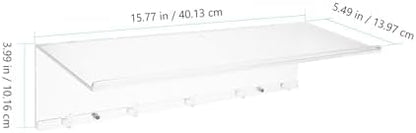 Tofficu Acrylic Wall Shelf with Hooks Narrow Floating Display Rack