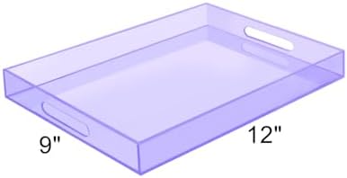 SetGame Acrylic Serving Tray with Handles, Bathroom Storage Trays