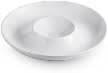 LAUCHUH Chip & Dip Serving Set of 1, Porcelain Divided Serving