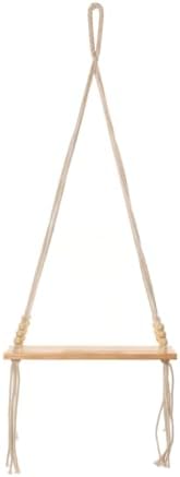 AVOIRR Boho Hanging Wall Shelf – Minimalist Floating Plant Shelf with