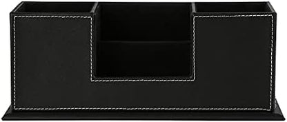 KINGFOMTM Double Holder Leather Multi-Function Desk Stationery