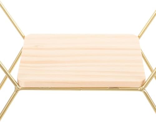 Gold Hexagon Floating Display Shelf Iron Wall Decor for Small Items