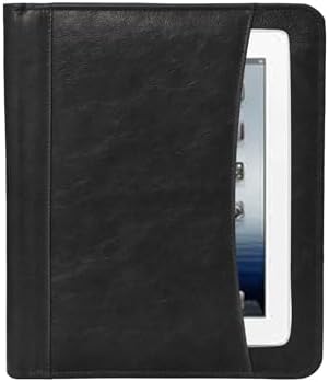 Leather Business Portfolio Padfolio Document Organizer with Writing