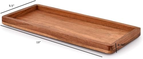 NIRMAN Acacia Wood Rectangular Wooden Platters for Home Decor, Food