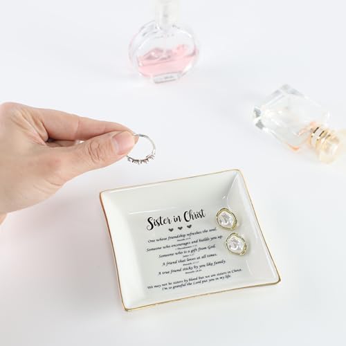 HOME SMILE Mothers Day Gifts for Sister in Christ,Ceramic Ring Jewelry