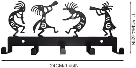 6-Hook Key Holder Wall Mount, Vintage Black Metal Key Hanger