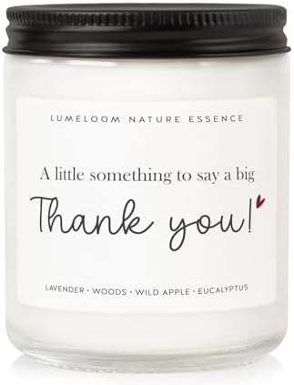 LUMELOOM Thank You Gifts for Women Men- 9oz Lavender Scented Soy Wax