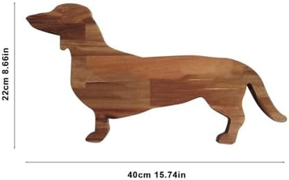 Small Wood Charcuterie Cheese Board, Set of 2 Dachshund Dog Shaped
