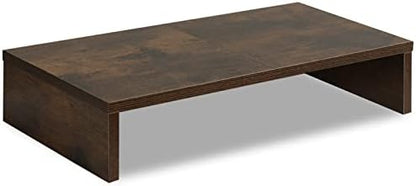 TEAMIX 2 Pack Rustic Brown Wood Monitor Stand Riser and 1 Pack 20 inch