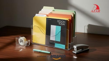 Azar Displays 250099 Three Tier File and Brochure Desktop Wall
