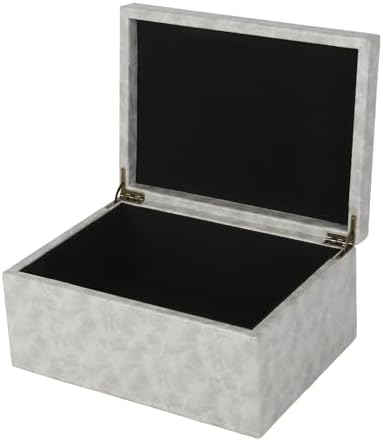 HofferRuffer Faux Leather Decorative Box, Large Wooden Structure