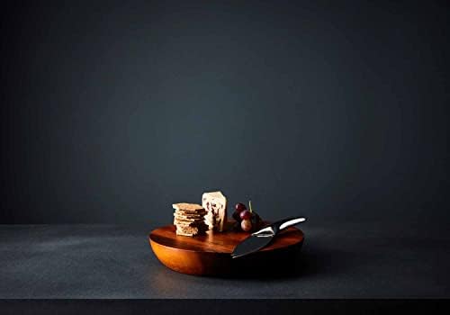 nambe Harmony Cheese Board with Knife | Made of Acacia Wood and