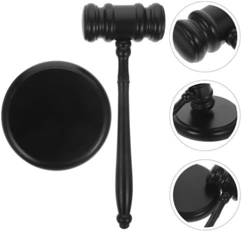 Wooden Judge Gavel Set with Sound Block for Courtroom Meetings and