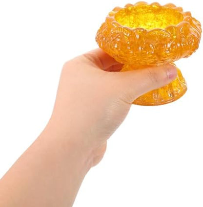 Crystal Resin Lotus Jewelry Dish, Footed Trinket Bowl for Necklaces