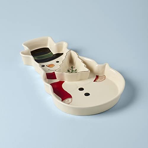 Lenox 886863 Holiday Entertaining Snowman Chip & Dip