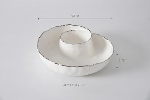 Portofino Plata, Round Chip & Dip, 9.5” D x 2.75"