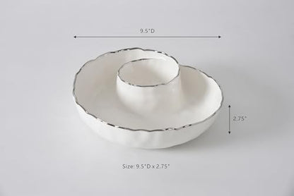 Portofino Plata, Round Chip & Dip, 9.5” D x 2.75"