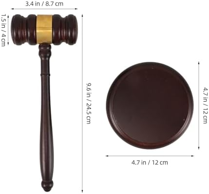 Lurrose Wood Judge Gavel and Sound Block Set, Solid Wood Auction