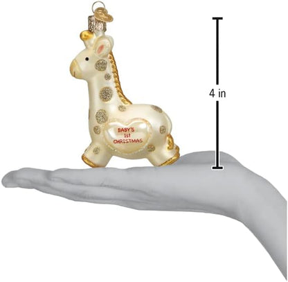 Old World Christmas Baby's Giraffe Glass Blown Ornament for Christmas