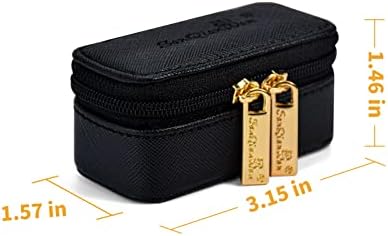 Luxury Mini Travel Ring Box Leather jewelry Case Organizer