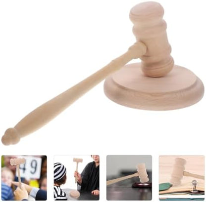 Reusable Wooden Judge Gavel Set with Base for Elegant Display