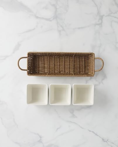 Oneida Willow and White Stoneware Serving Set, 4-Piece