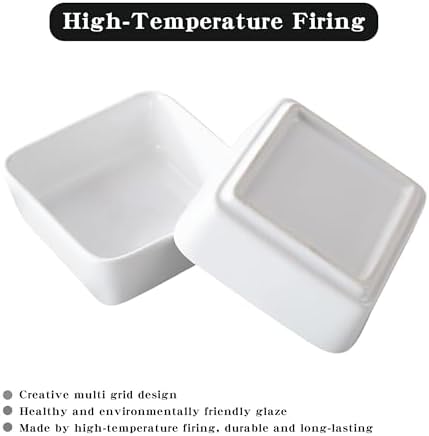3 Pack Chip & Dip Serving Set with Wooden Tray, Oven Safe Bowls for