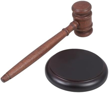 Wooden Judge Gavel Set with Base and Sound Block for Auctions