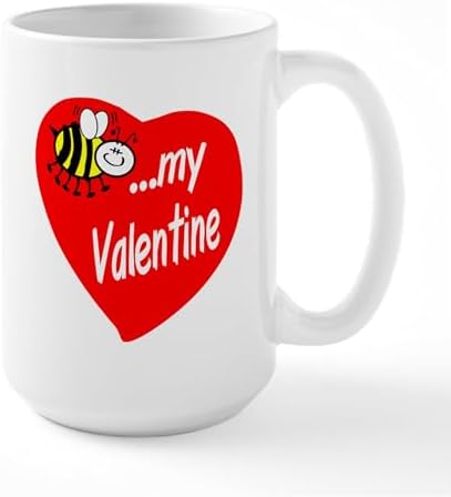 CafePress Bee My Valentine Mugs 15 oz (444 ml) Ceramic Coffee Mug