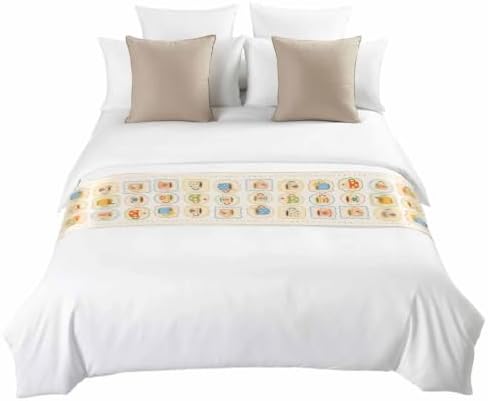 Coffee Mug Bed Runner for Bedroom, Afternoon Tea Cup Flower Stem