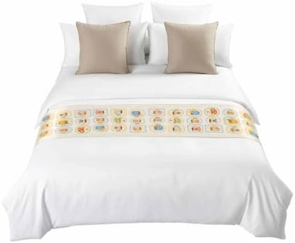 Coffee Mug Bed Runner for Bedroom, Afternoon Tea Cup Flower Stem