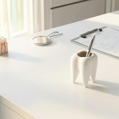 ComSaf Tooth Pen Holder, Ceramic Pencil Cup Gift for Dental Office