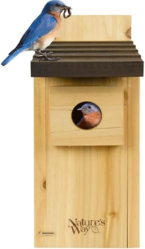 Nature’s Way Cedar Bluebird House for Outdoor Nesting, Predator Guard